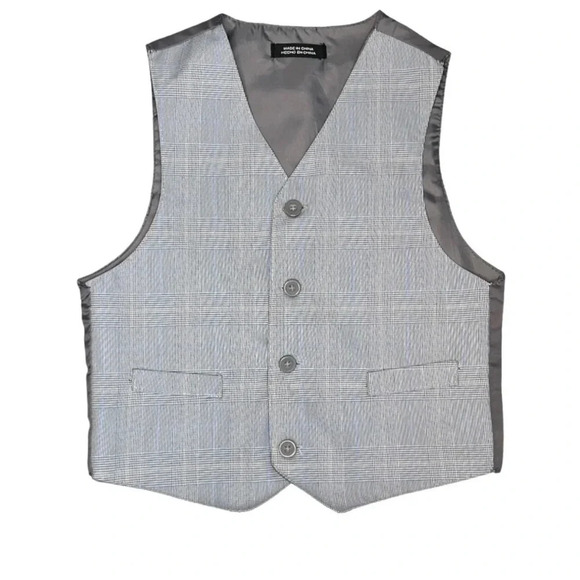 Set of 2 Boys' Dress Vests - Plaid and Pinstripe, Size 7 - Picture 4 of 7